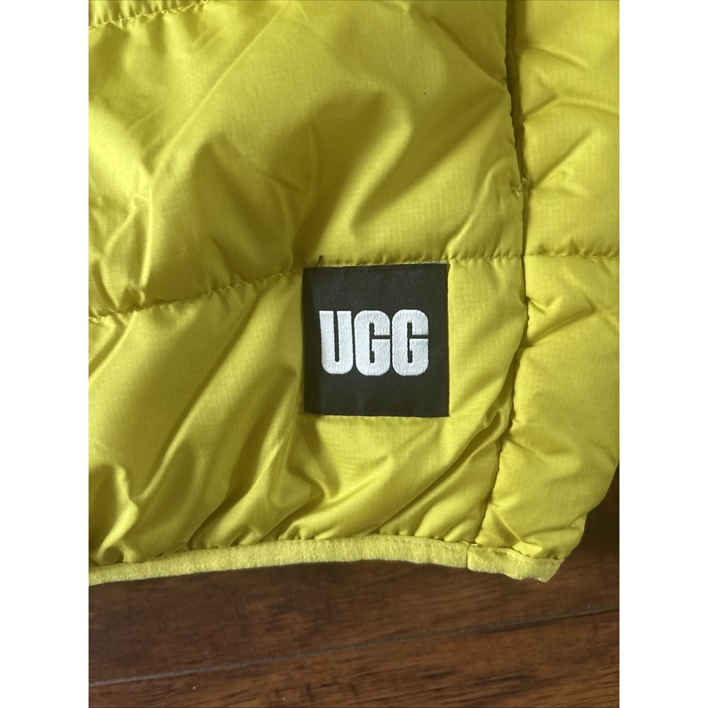 UGG Colten Puffer Crewneck Top Quilted Men's Yellow Sweatshirt Pullover Large - Picture 3 of 8